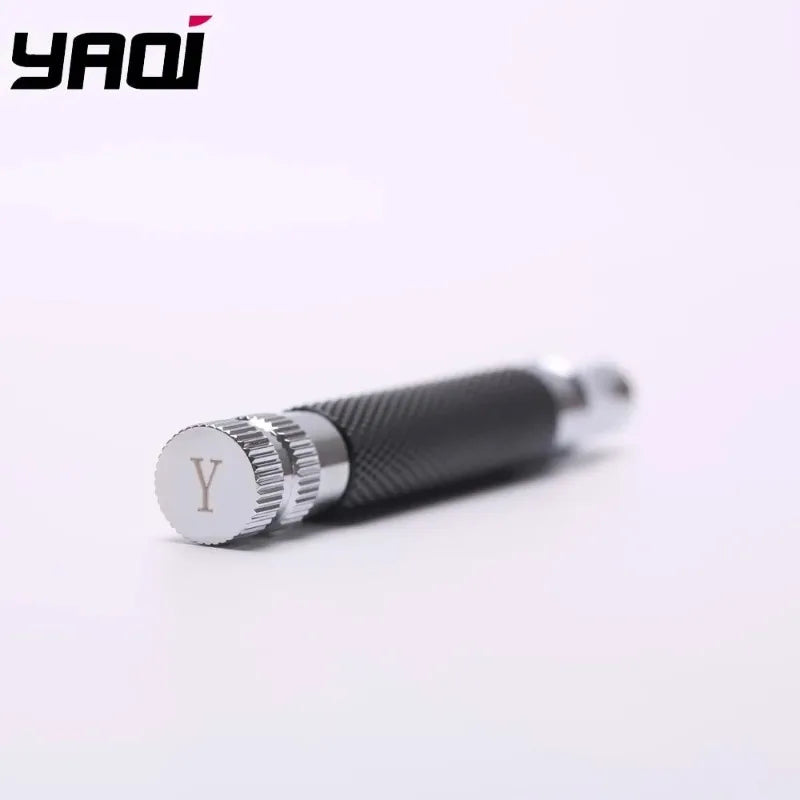 2026 Top Selling！Yaqi Men's Black Chrome Brass Safety Razor Handle 91mm Length Classic Wet Shaving Accessory Zpaxo