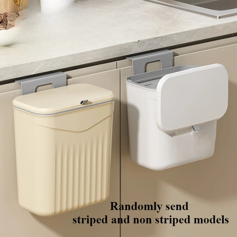 Effortless Cleanup Space-Saving White Wall-Mounted Trash Bin for Kitchen - Durable Plastic, Multi-Functional Garbage Storage Zpaxo