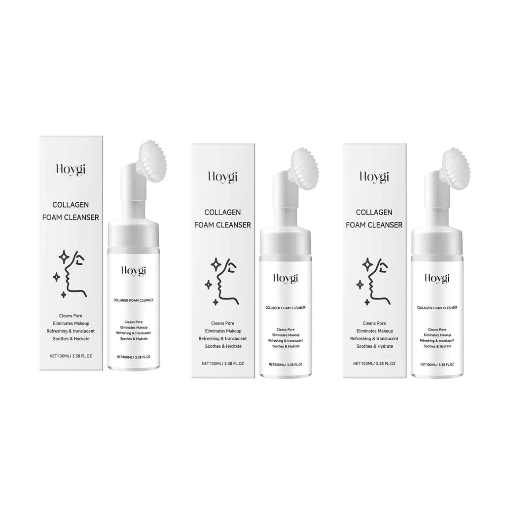Hoygi Collagen Foam Facial Cleanser – Deep Clean & Moisturizing Foam Facial Cleanser Zpaxo 3 x 100ml Boxed