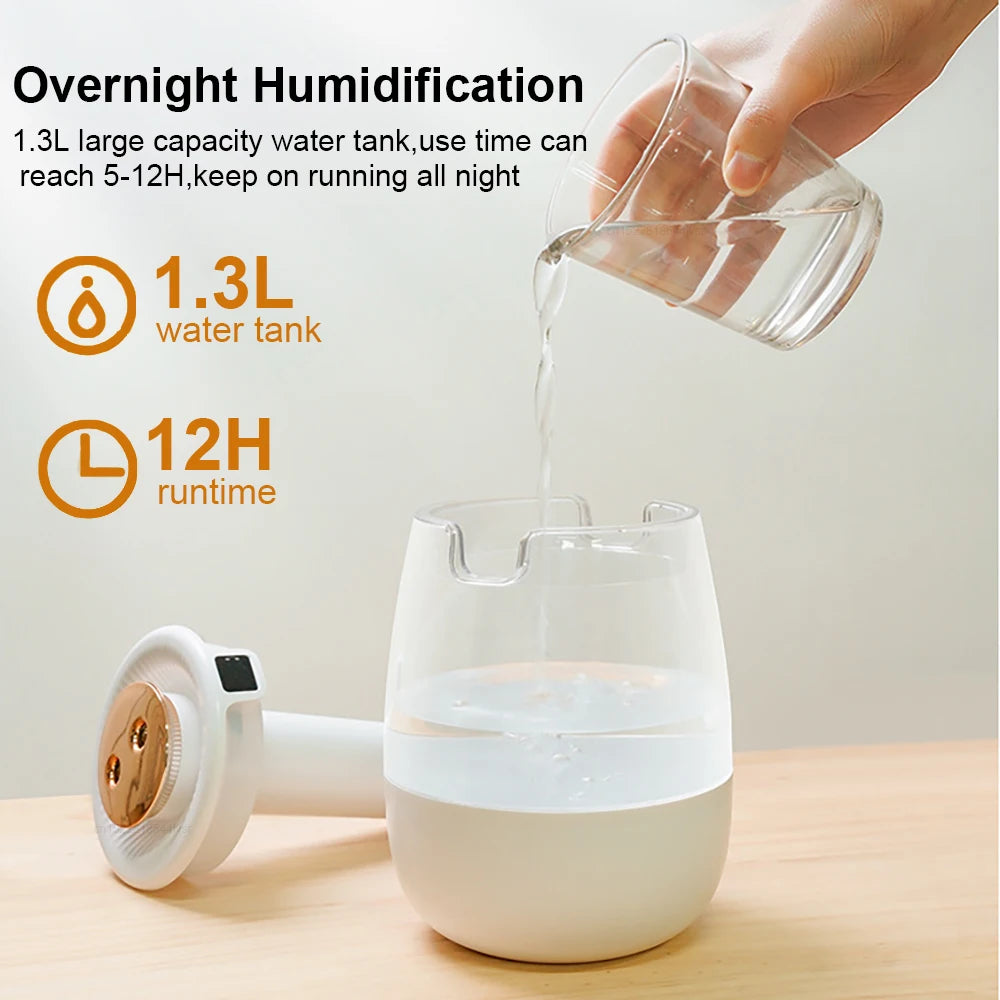 Air Humidifier Aroma Double Spray Port Essential Oil Diffuser USB