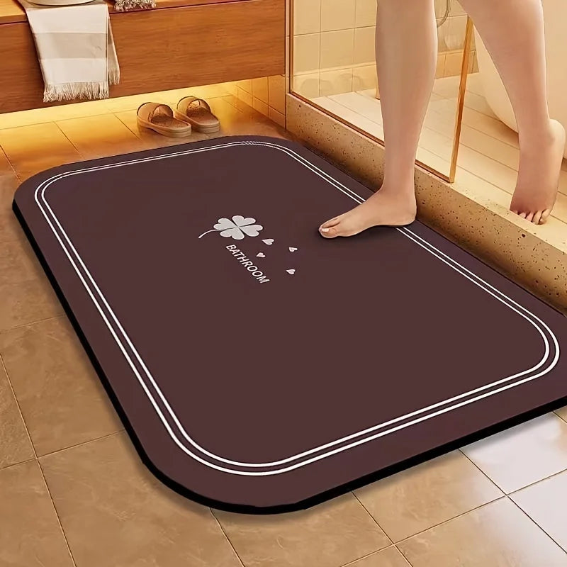 Diatomite Bath Mat – Quick-Dry Non-Slip Super Absorbent Diatomite Bath Mat Zpaxo BROWN 400MMx600MM
