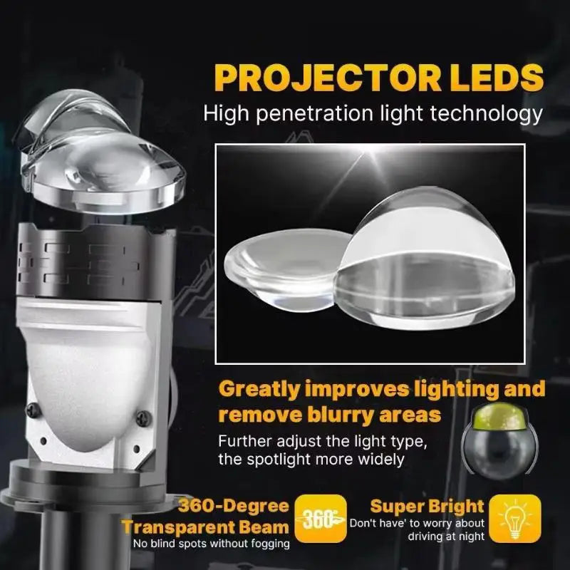H4 Bi-LED Projector Headlight Bulb 70W 6000K CANbus 9003 HB2