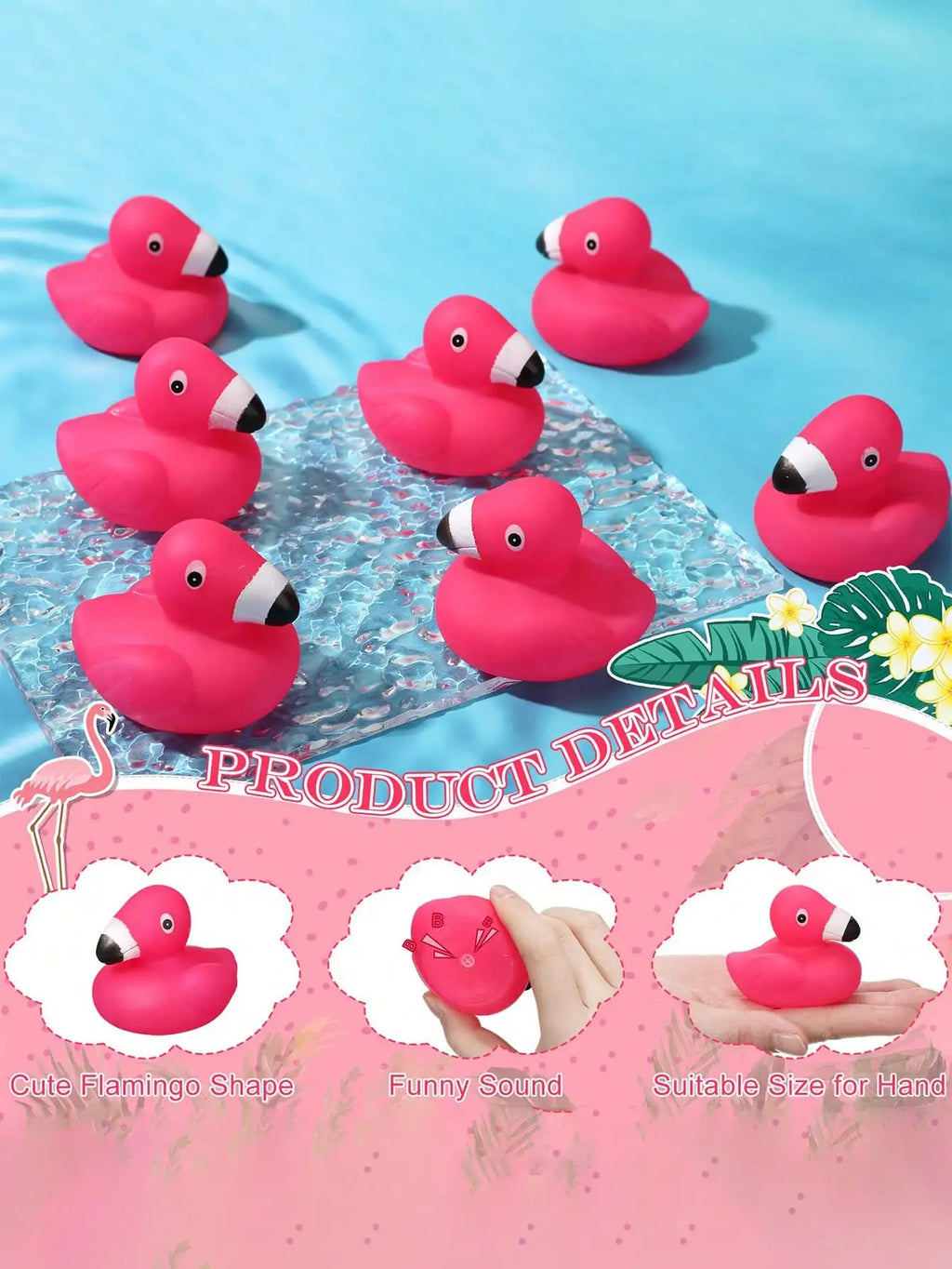 Flamingo Rubber Ducks Mini Pink Flamingos Bath Toy Floating Squeak