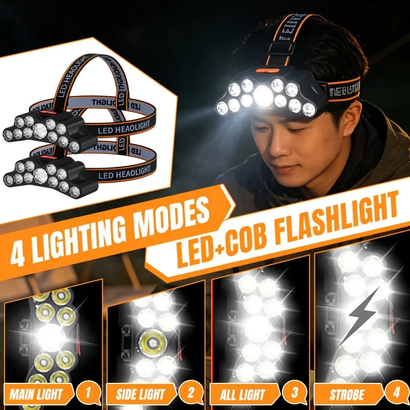 5 LED Flashlight Rechargeable Built Lithium Battery Strong Head Light Zpaxo