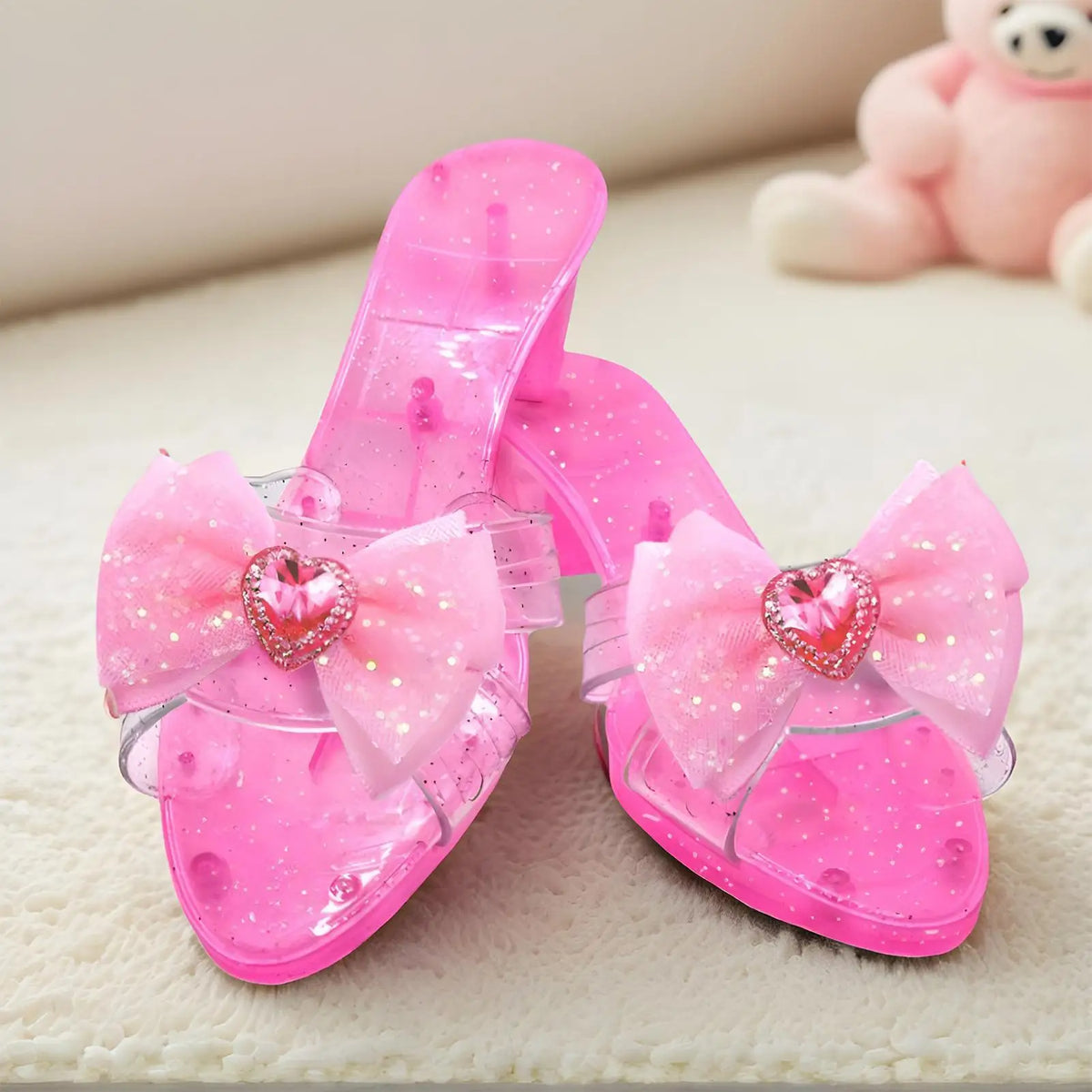 Princess Crystal Shoes Cosplay Prop Heels Pretend Play House Games Zpaxo