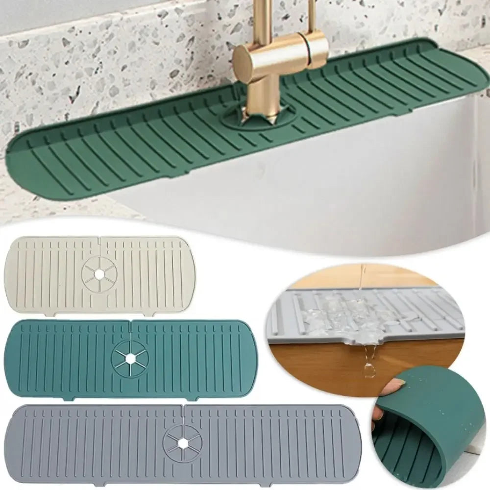 Silicone Drain Mat Kitchen Faucet Sink Splash Guard Draining Pad Zpaxo
