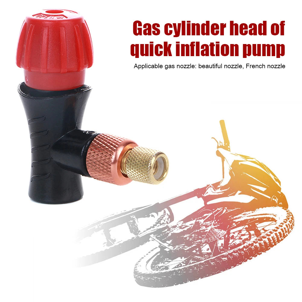 Bike Tyre Inflator Head Mini Hand Pump Air Bicycle CO2 Bottle Valve