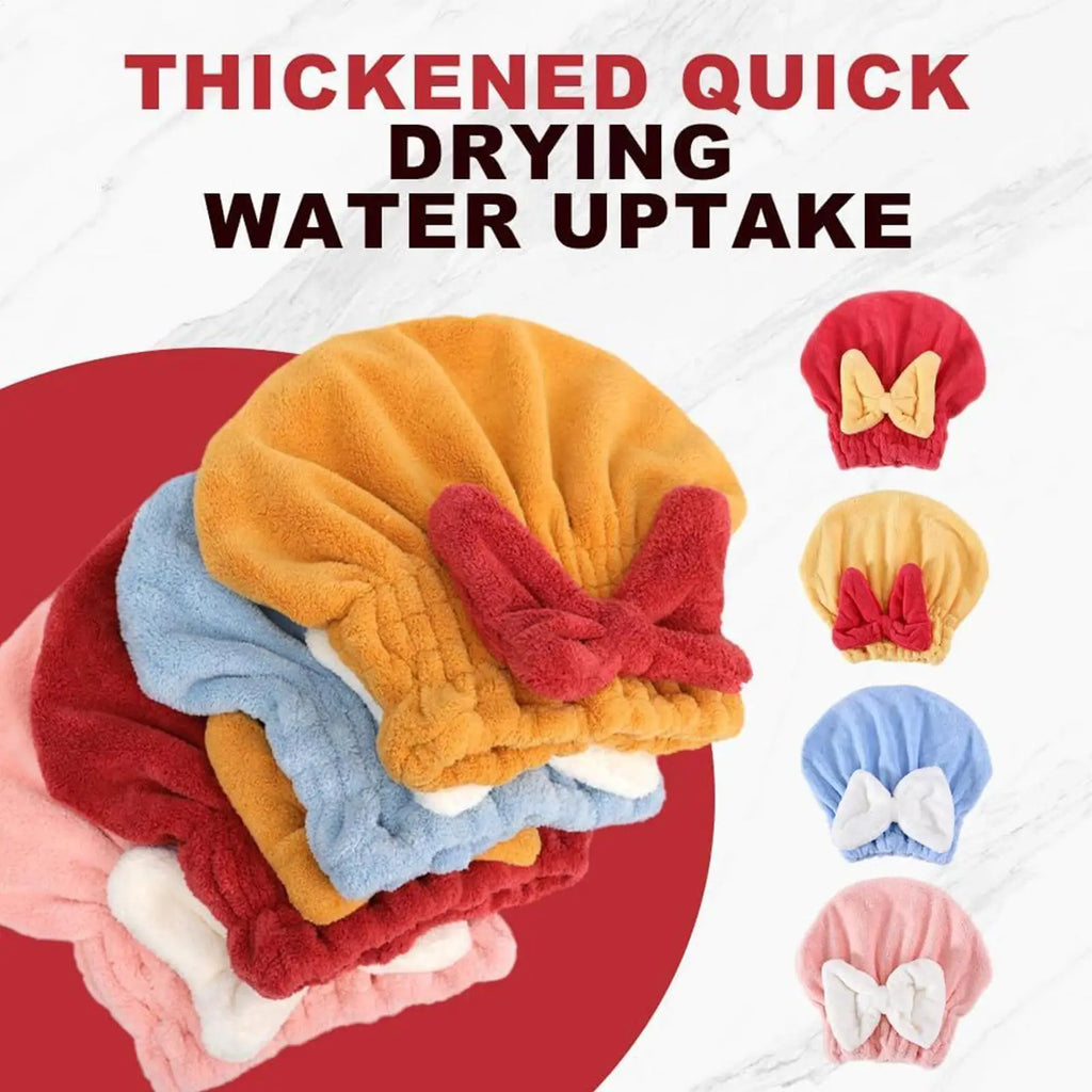 Microfiber Hair Turban Absorbent Quick Dry Towel Cap Twist Clip Women