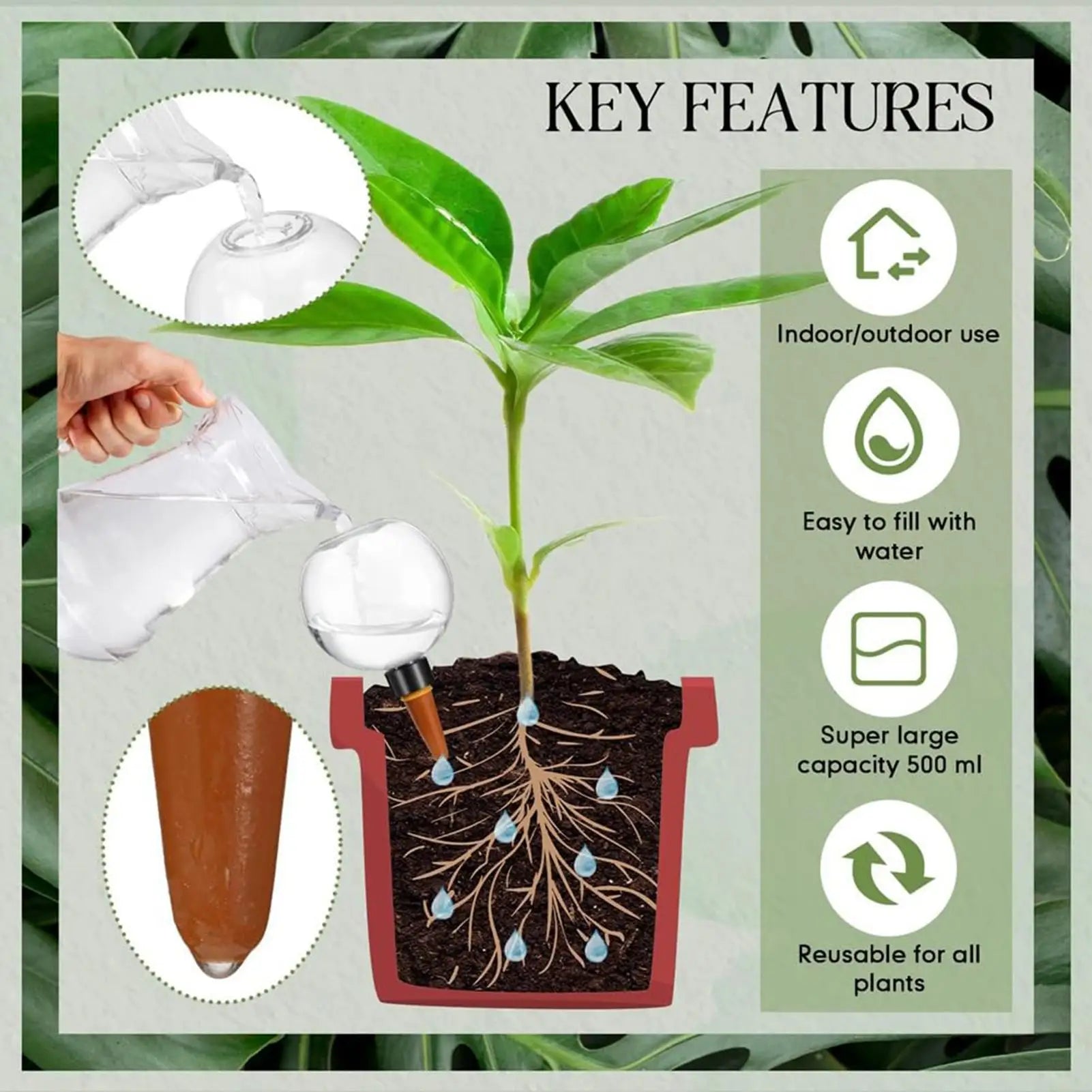 Automatic Watering Globes Indoor Drip Irrigation Device Self Planter