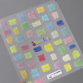 5D White Flower Nail Stickers Charm Simple Floral Petal Sticker Zpaxo TS-3478-about 10x8cm