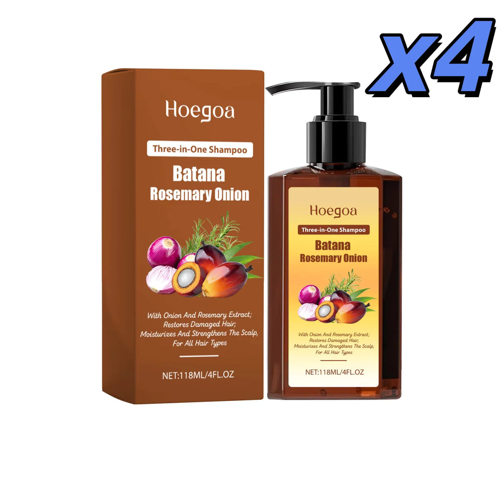 3 In 1 Batana Rosemary Onion Shampoo Deep Nourishing Scalp Remove Dandruff Long Lasting Scent Hair Scalp Cleaning Care Lotion Zpaxo 118ml X 4pcs