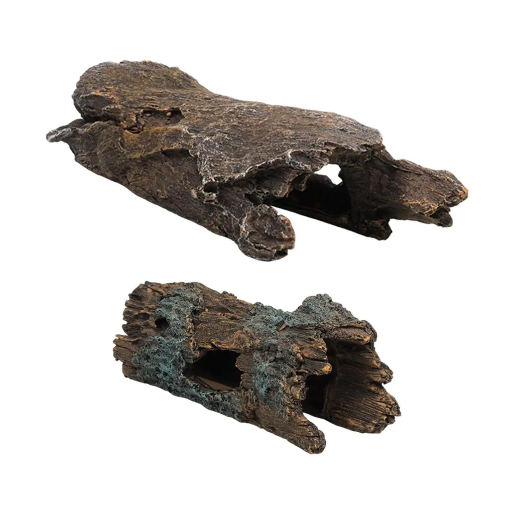 Fish Tank Hideout Hollow Tree Trunk Aquarium Decoration Tank Accessories for Amphibians Betta Small Lizards Turtles Reptile Zpaxo