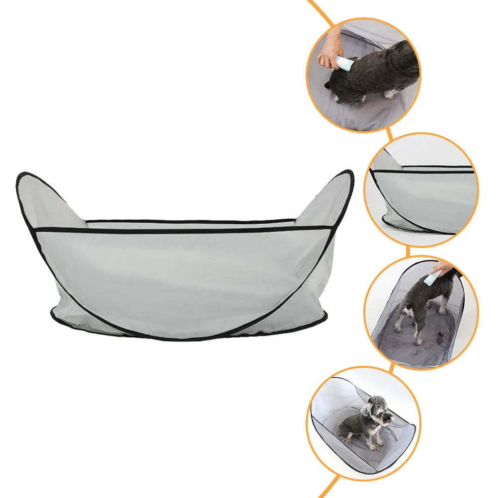 Dog Grooming Hair Catcher Bib Professional Pet Shearing Apron Polyester Washable Hair Collector for Dog Cat Rabbit Haircut