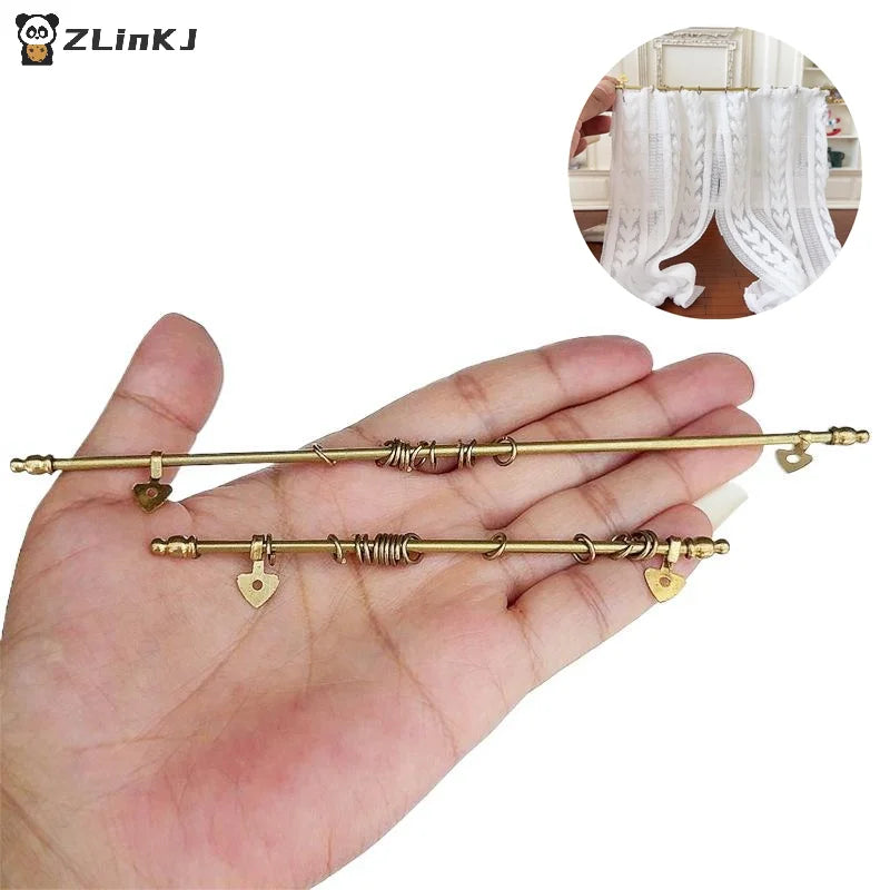 ▶1 Piece Dollhouse Removable Metal Curtain Rod Miniature Model Children Handmade Toy Doll Accessories Zpaxo