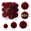 36-Pack Burgundy Velvet Christmas Ball Ornaments | Tree Baubles
