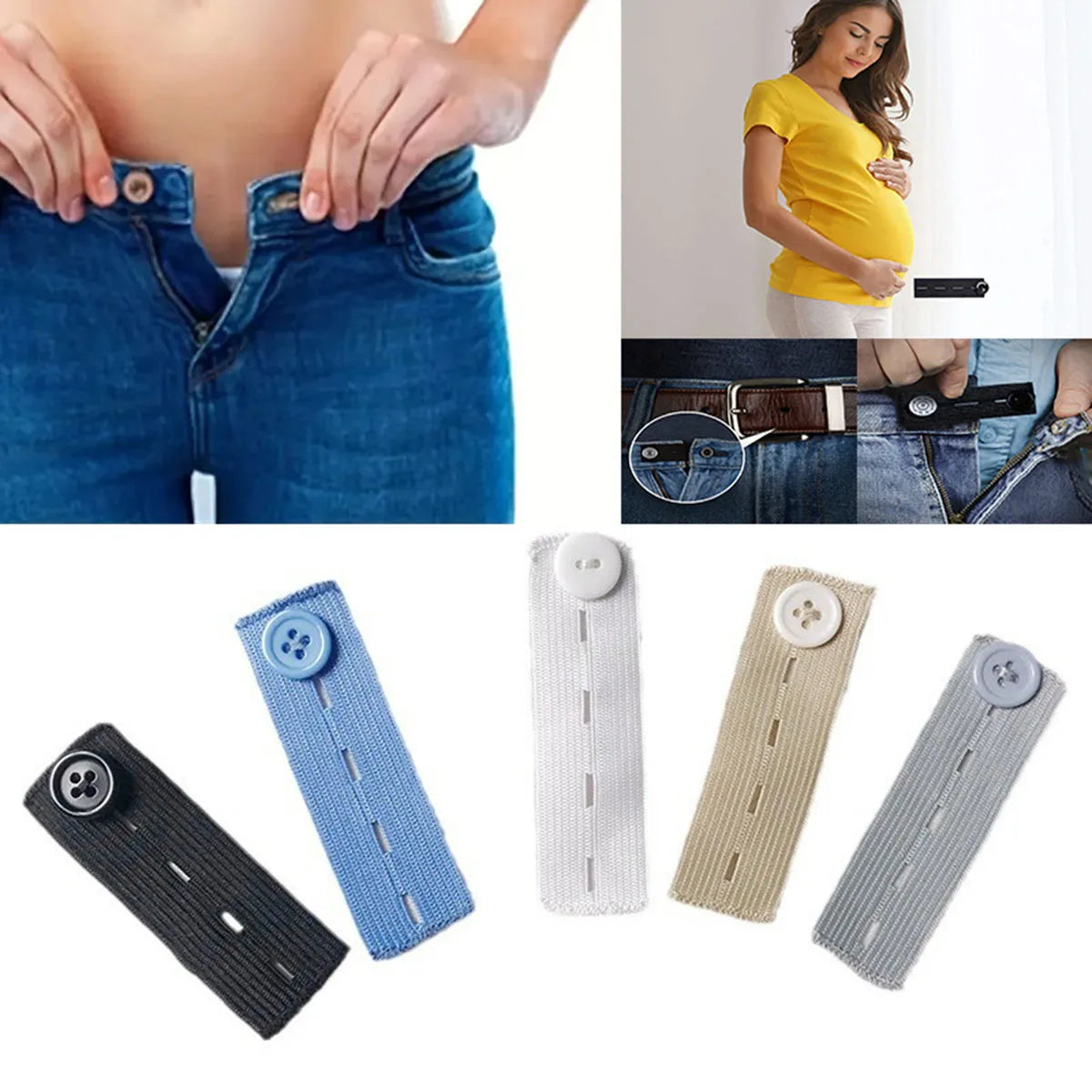 5-Pack Waist Extender Buttons for Jeans & Pants – Adjustable
