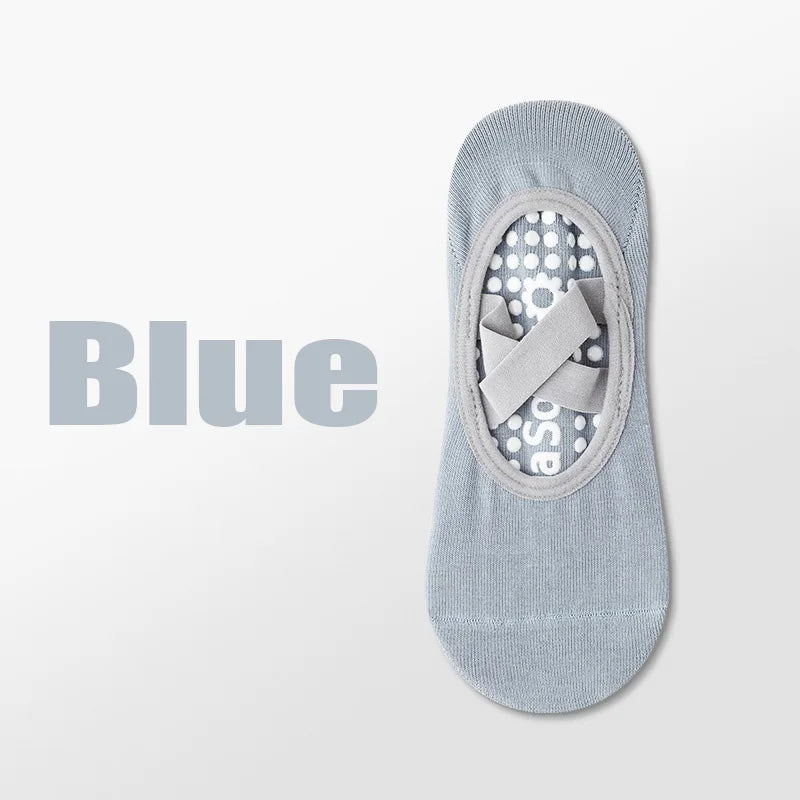 Professional Women Yoga Socks Silicone Anti-slip Ballet Pilates Zpaxo Blue 35-40