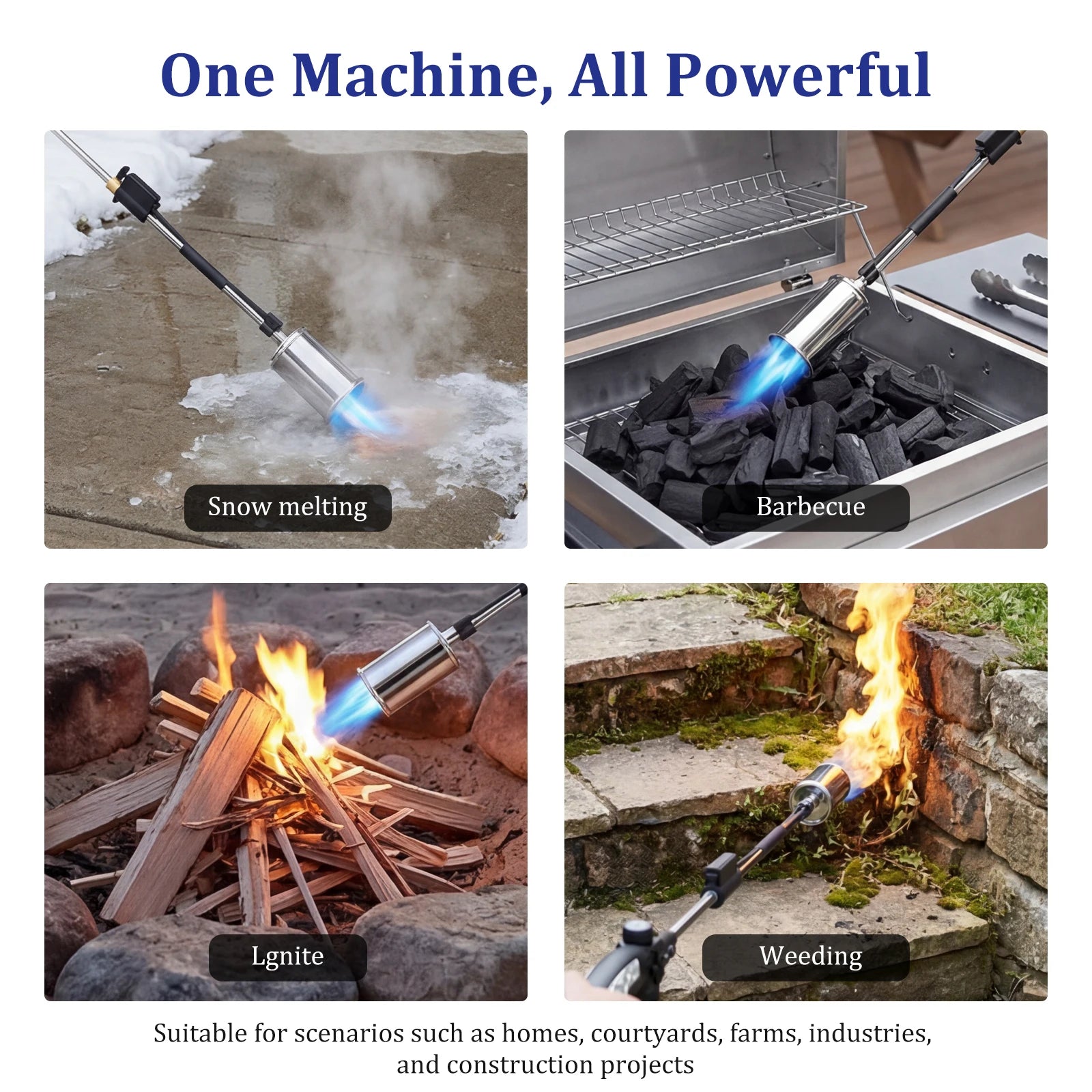 Propane Torch Weed Burner 30 Inch Long Handle Piezo Ignition Grass Killer Blowtorch Snow Melter Heat Tool for Standard Gas Tank Zpaxo
