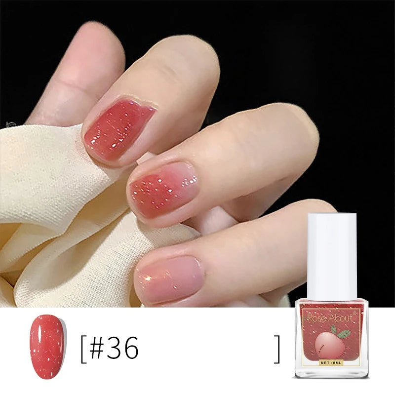 Water-based Peel-off Nail Polish No UV Lamp Needed Long-lasting Zpaxo 36