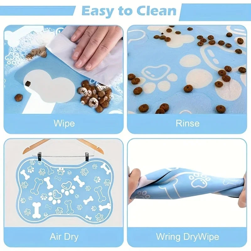 Pet Feeding Mat Non Slip Scratch Resistant Quick Drying Meal Suitable