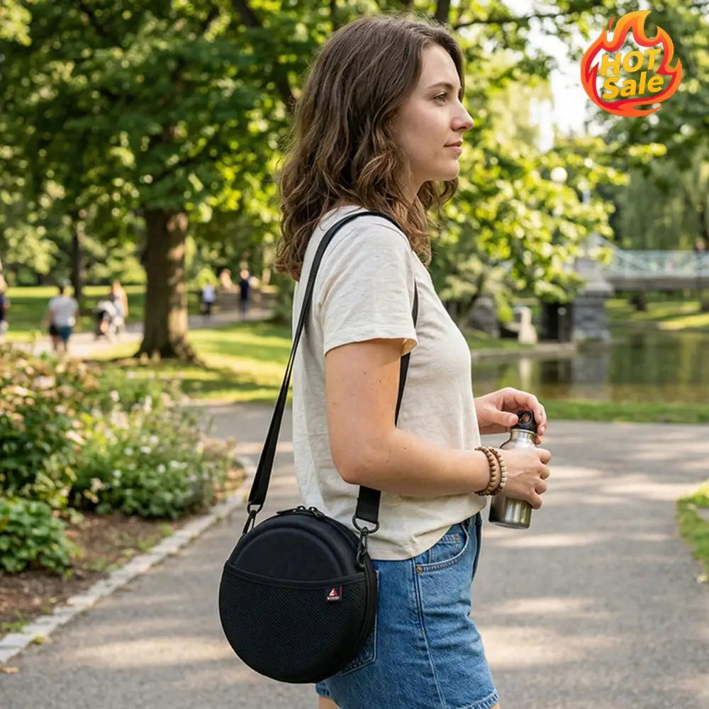Travel Storage Case for 6 Inch CD Player Cable Accessories Mini Shoulder Bags with Adjustable Strap Drop-Proof Zpaxo