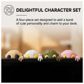 Cute Monitor Companion Figurines 4-Piece Desk Decor Adorable