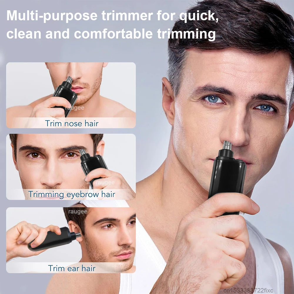 Electric Nose Hair Trimmer 2in1 Ear Remover Rechargeable Painless