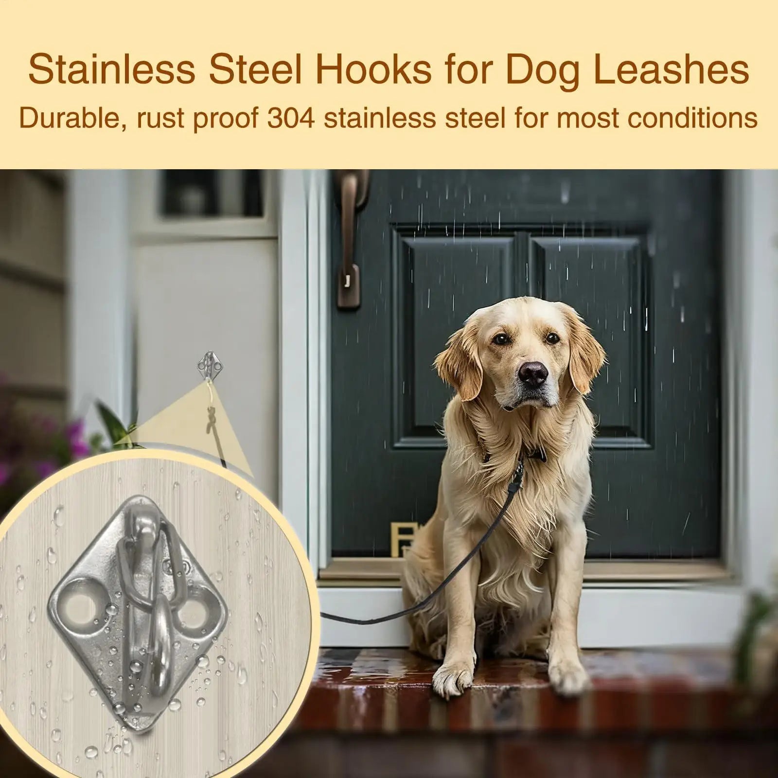 Stainless Steel Dog Lead Hook Rustproof Indoor Pet Parking Tether