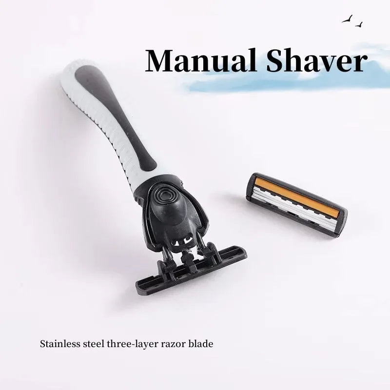 Shaver Brand New Design Men Razor Shaving Three Layer Shaver Reusable Razor Imported Blade Multi Tool Head Replace Zpaxo