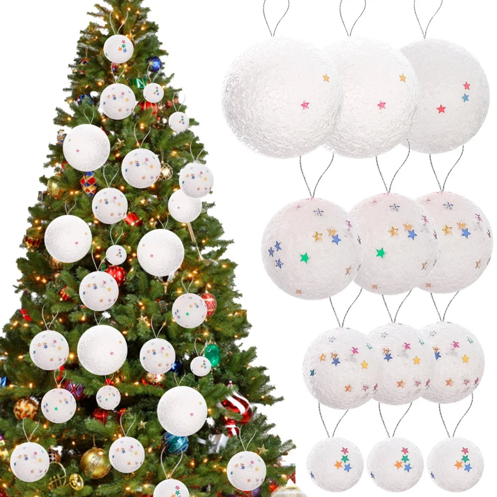 Foam Craft Ornaments Lightweight Christmas Tree Hanging Balls