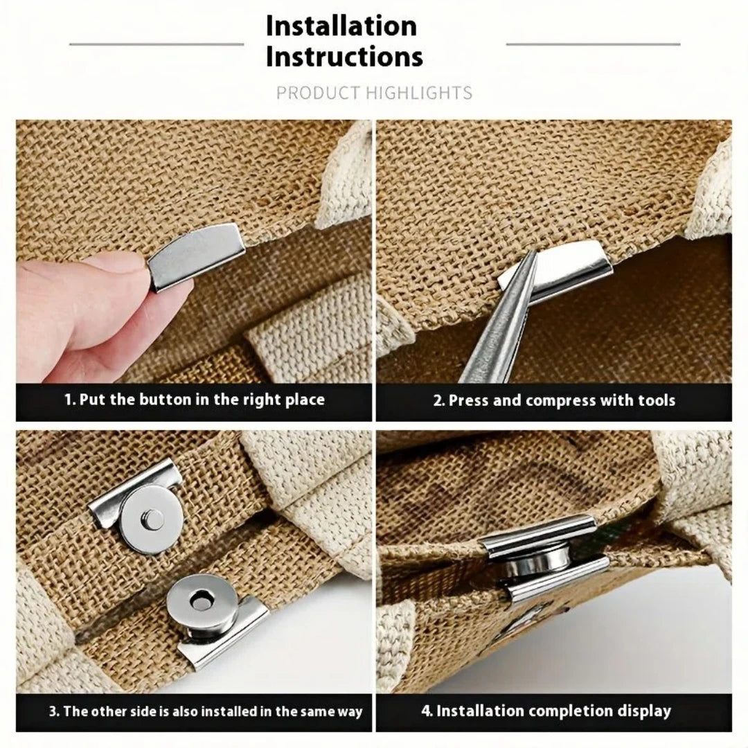 Seamless Magnetic Button Magnet Buckle Hidden Snap Shoulder Bag