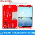 2 8 240x320 SPI TFT LCD Serial Port Module PCB Adapter Micro SD Zpaxo ILI9341 With touch