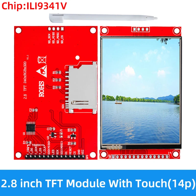 2 8 240x320 SPI TFT LCD Serial Port Module PCB Adapter Micro SD Zpaxo ILI9341 With touch
