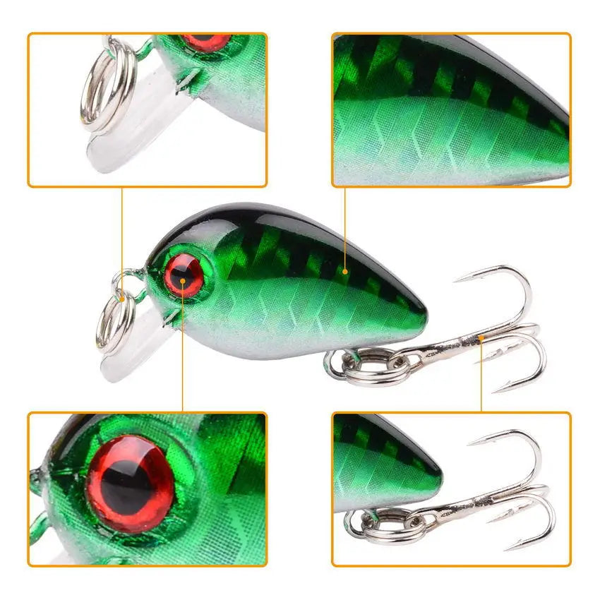 Mini Crankbait Fishing Lures 2.8cm 1.5g – 3/5/8 Pack Mixed Colors Crankbait Fishing Lure Zpaxo