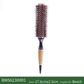 Round Barrel Boar Bristles Hair Brush Women Blowing Curling Styling Hair Comb Anti Static Roll Hairbrush Profissional Wood Combs Zpaxo Large Dia2.5cm
