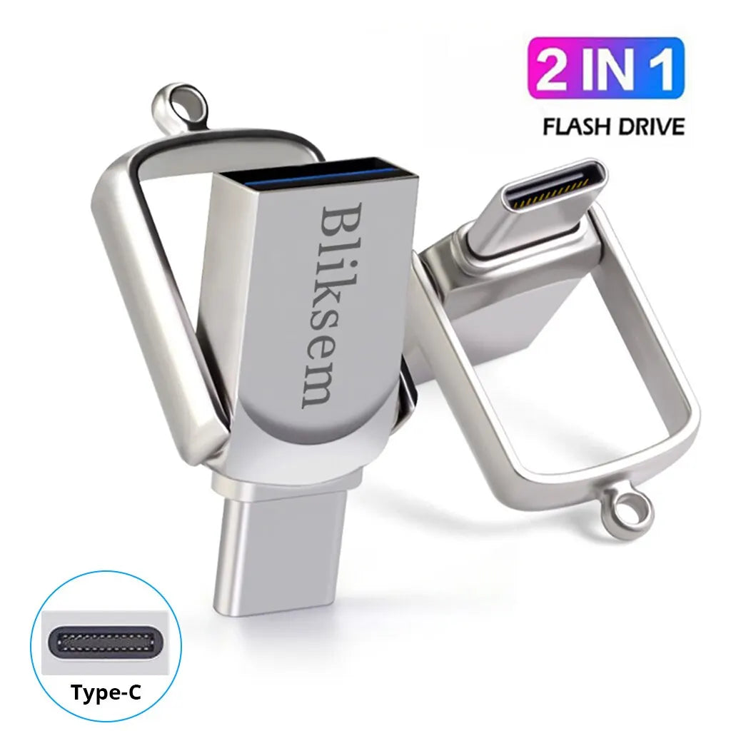 Bliksem 2in1 USB Flash Drive 32GB 64GB 128GB for TYPE-C PC High Speed USB Flash Drive 128GB USB 2.0 TYPE-C 32GB 64GB Pen Drive Zpaxo 128 GB
