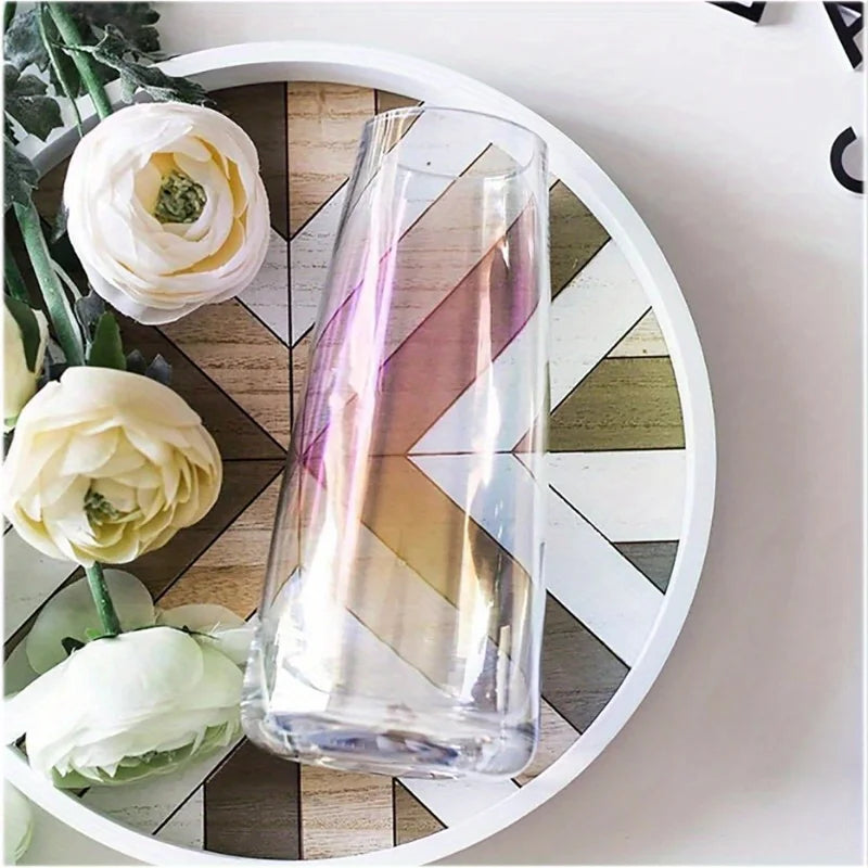 Transparent Aurora Illusion Glass Vase Flower Arrangement Tabletop