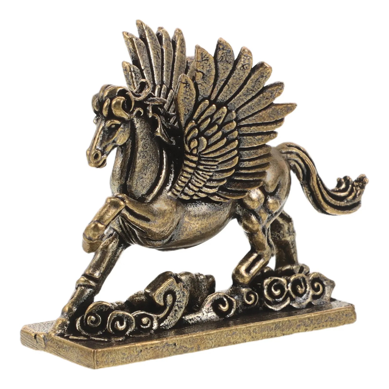 Brass Horse Sculpture Classic Running Winged Statue Chinese Zodiac