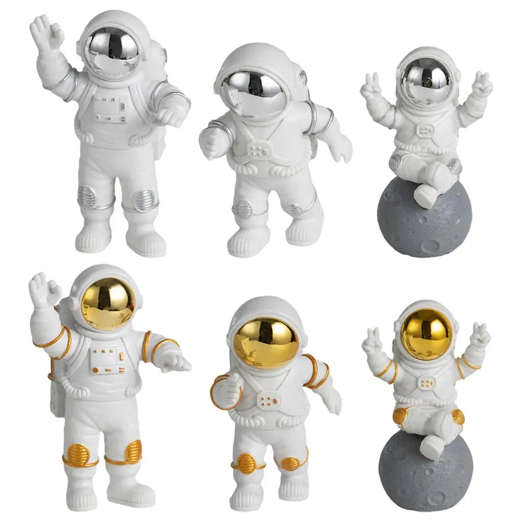 Resin Astronaut Figurines Spaceman Sculpture Miniatures Parties Cake Zpaxo