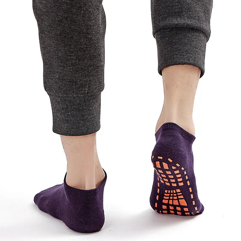 Indoor Yoga Pilates Trampoline Women's Socks Adult/Children Silicone Non Slip Cotton Socks Floor Foot Massage Ankle Socks Zpaxo deep purple M 30-34