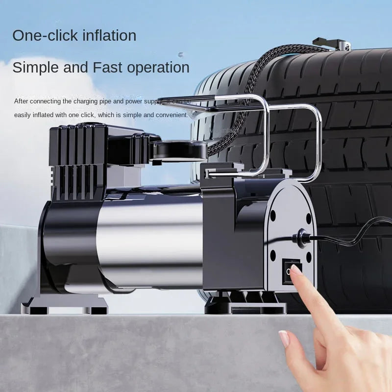 140PSI 12V Car Tyre Inflator – Electric Air Compressor & Gauge