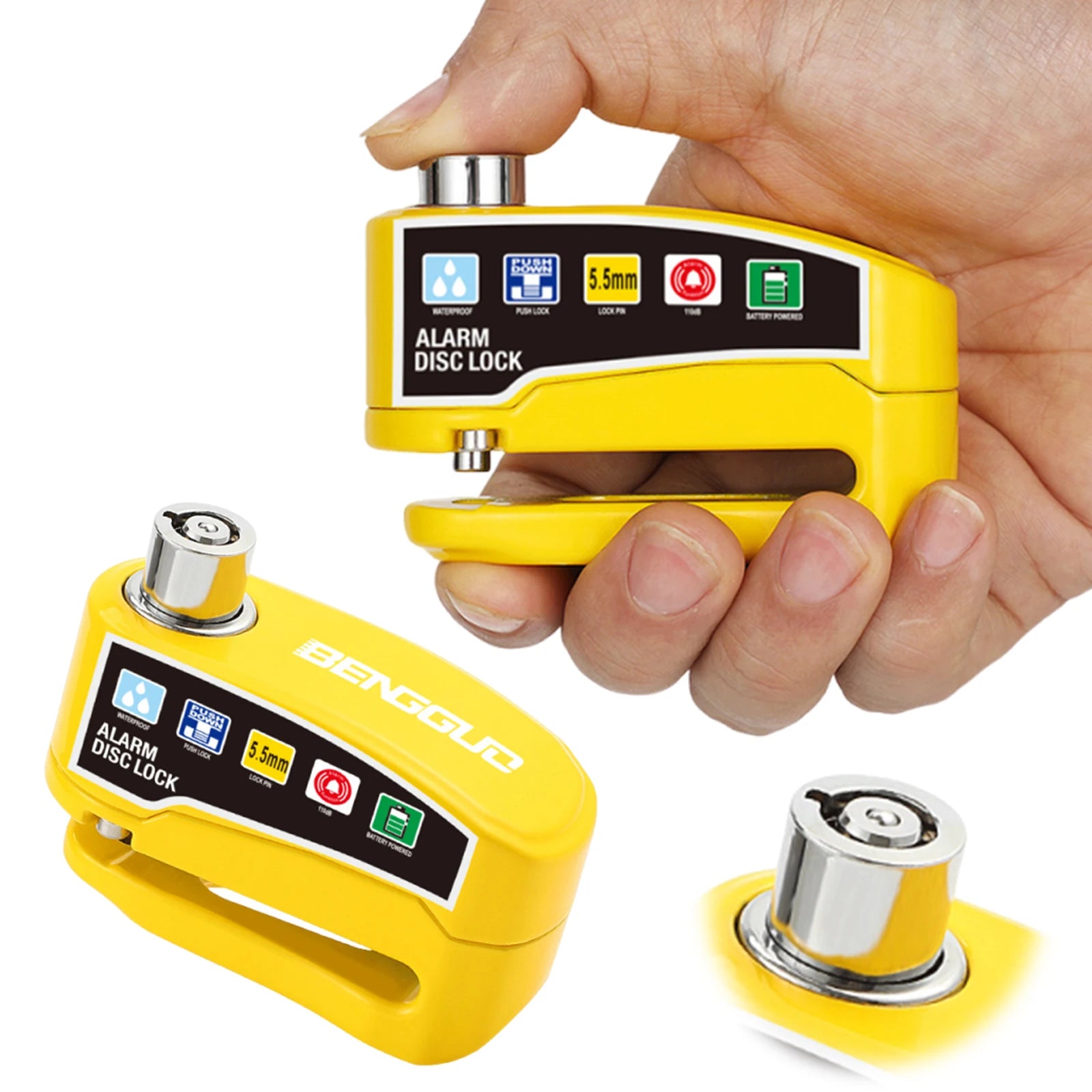 Motorcycle Disc Block Alarm Lock Rust Proof Electric Bike Locks Loud