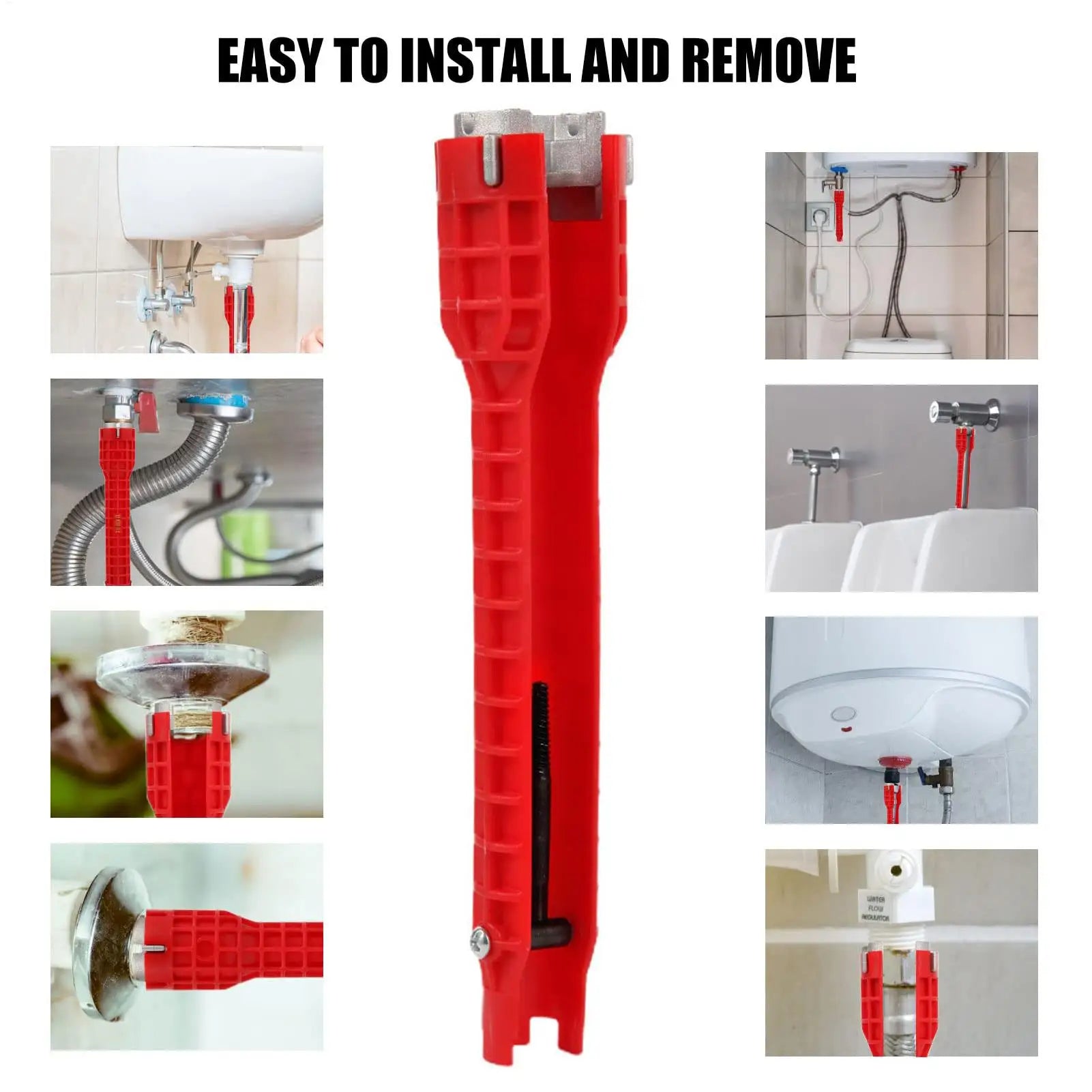 Sink Wrench Faucet Tool Pipe Repair Spanner Tool Water Pipe Puller Wrench Multifunction Hex Spanner for Bathroom Kitchen Garden Zpaxo