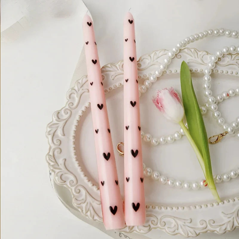 Long Pole Printed Candles Wholesale Smokeless Column Wax Romantic Zpaxo B12377B