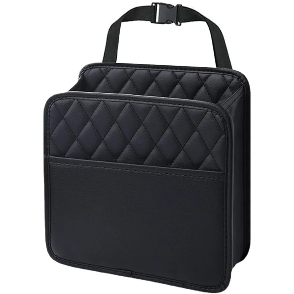 PU Leather Car Seat Back Organizer – Multi-Pocket Kick Mat