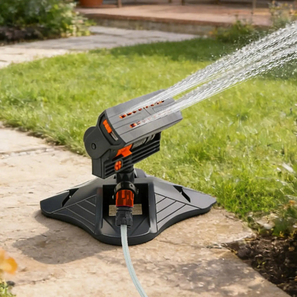Lawn Sprinkler Oscillating 16 Nozzles Heavy Duty Mini Turbine Large Area Lawn Yard Sprinkler with Weighted Base for Outdoor Yard Zpaxo