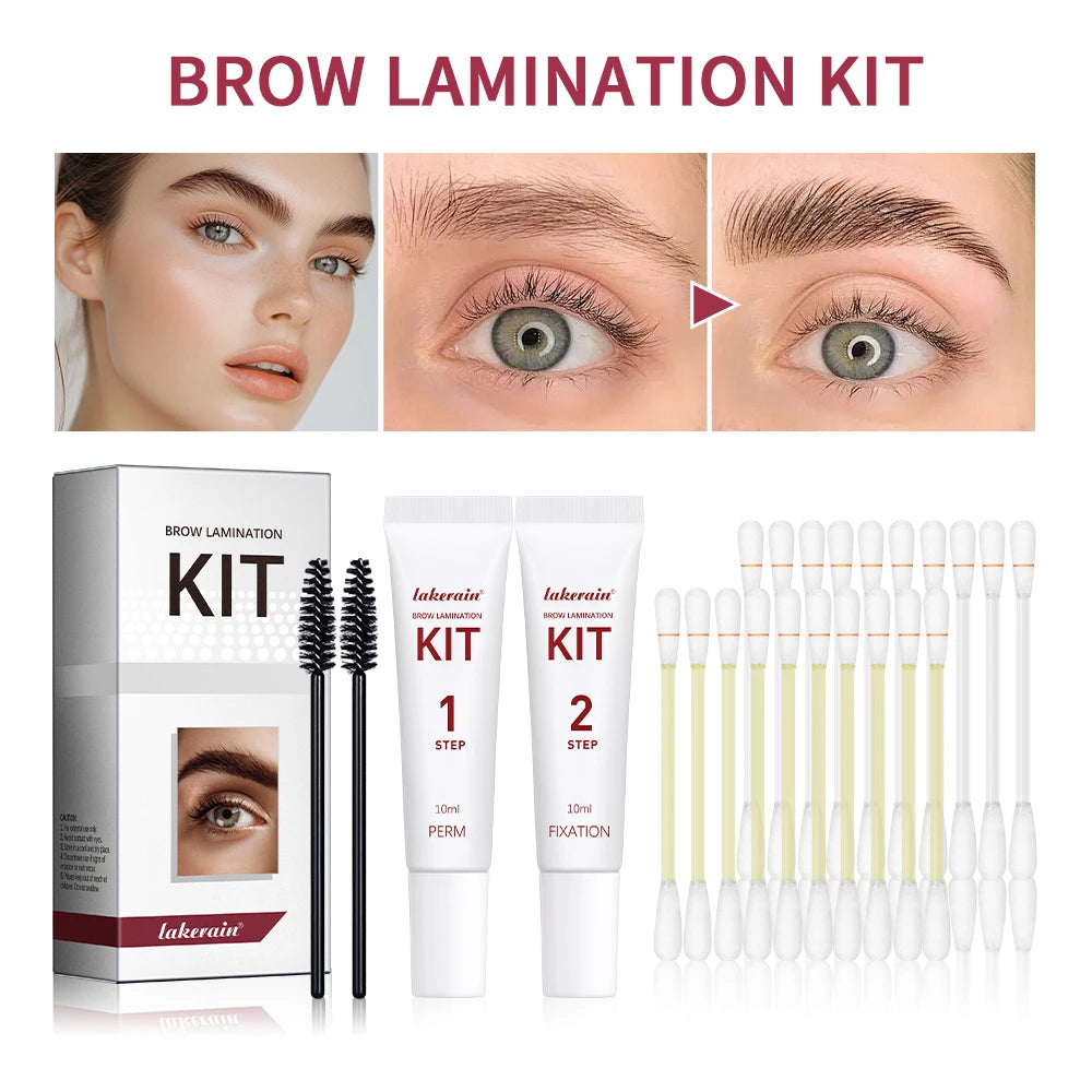 Brow Lamination Kit Semi-Permanent Lash & Brow Fixation Lash Perming Set for Eyelashes Brow Lift Perm Fixation Tube Set Makeup Zpaxo army green