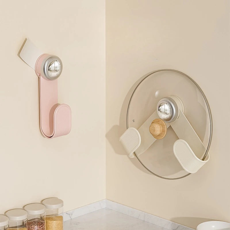 Suction Cup Pot Lid & Cutting Board Wall Rack – No-Drill Kitchen Storage Rack Zpaxo