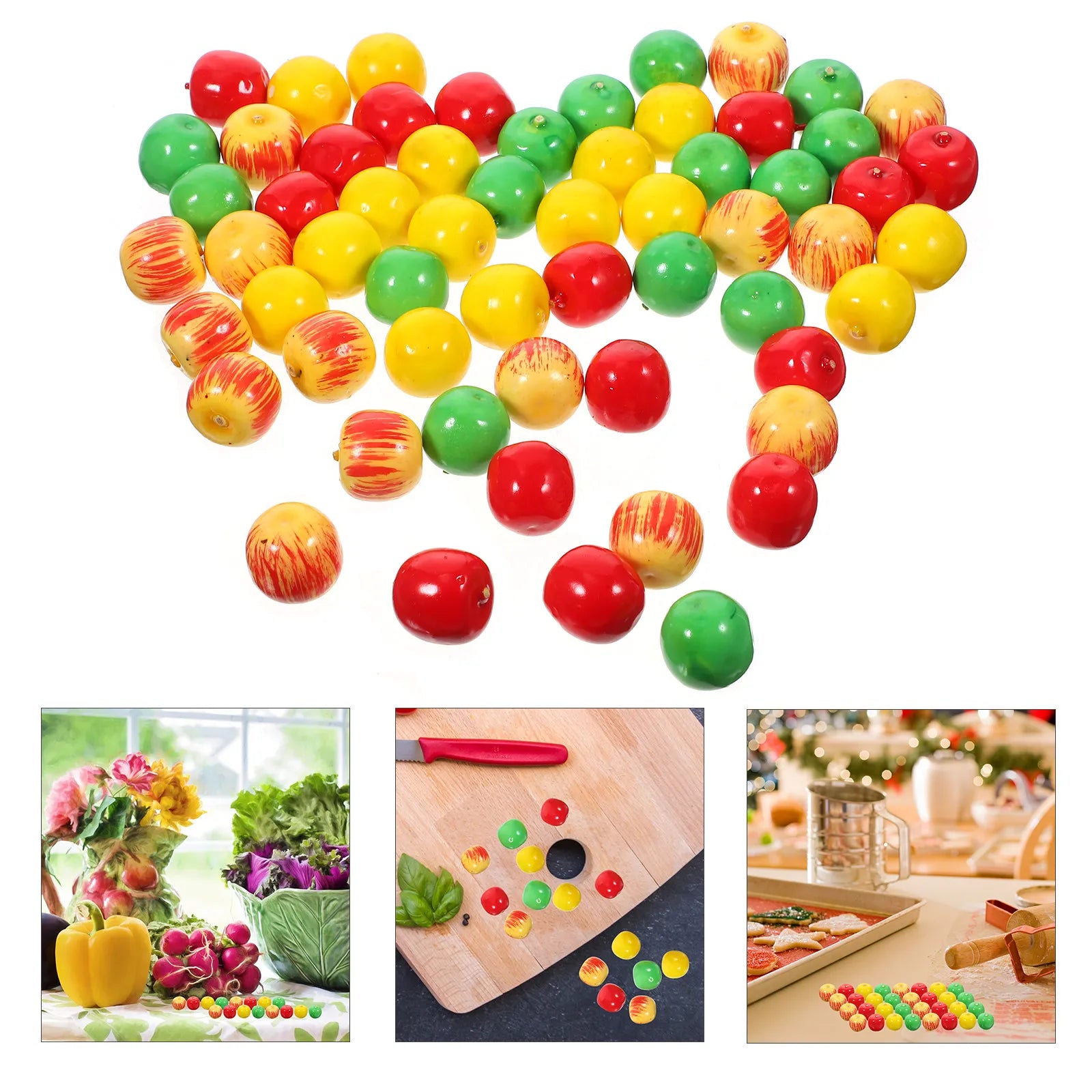 Realistic Foam Mini Apples Artificial Fruit Decor Home Kitchen Party