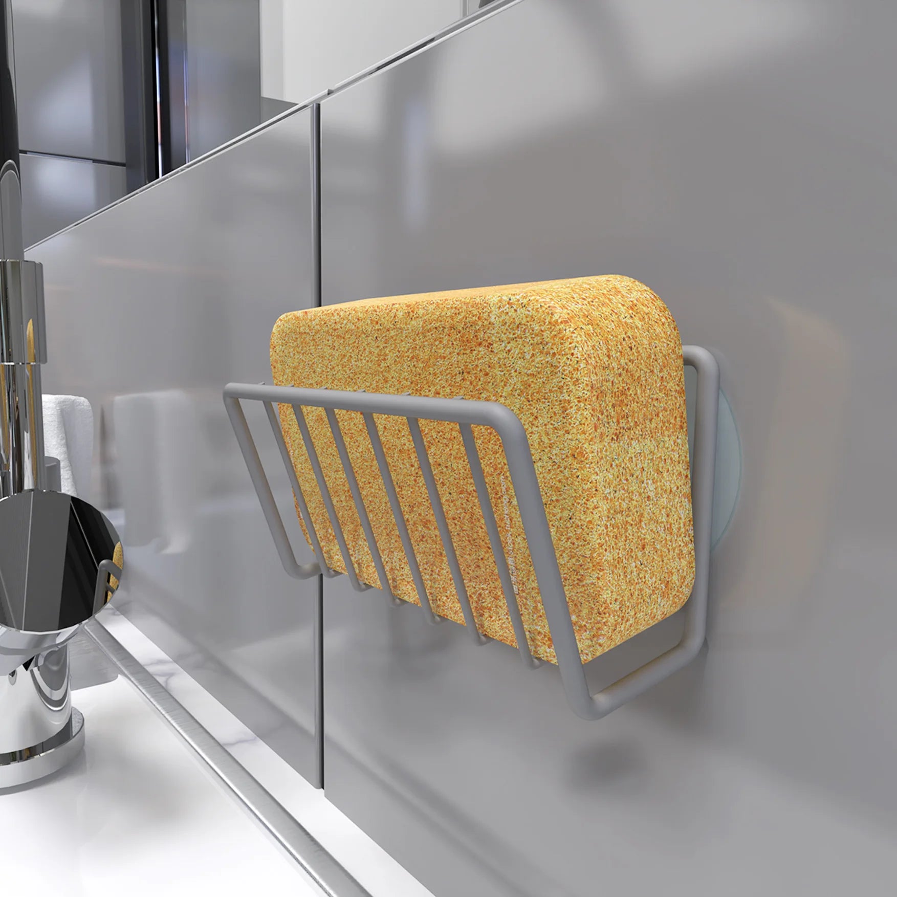Sink Sponge Holder Rack – Wall Mount Kitchen Organizer